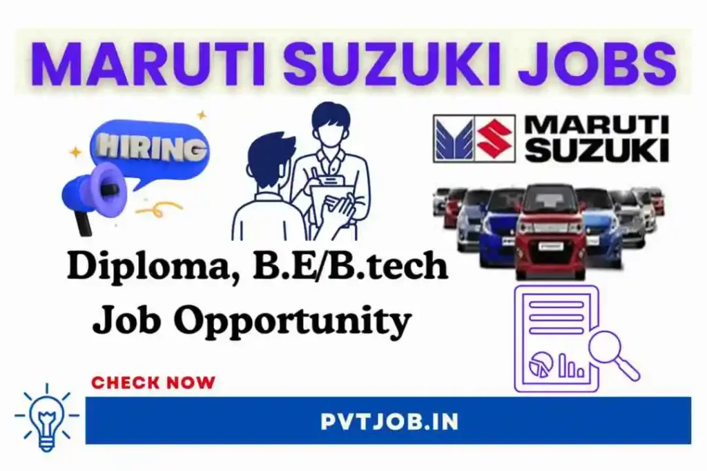 Maruti Suzuki Jobs for Diploma and B.Tech pass