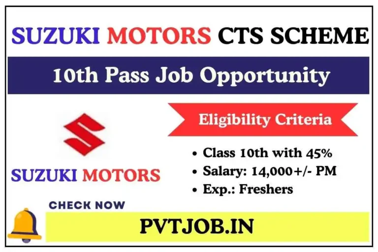 Suzuki Motors CTS Scheme 2024 New Vacancy