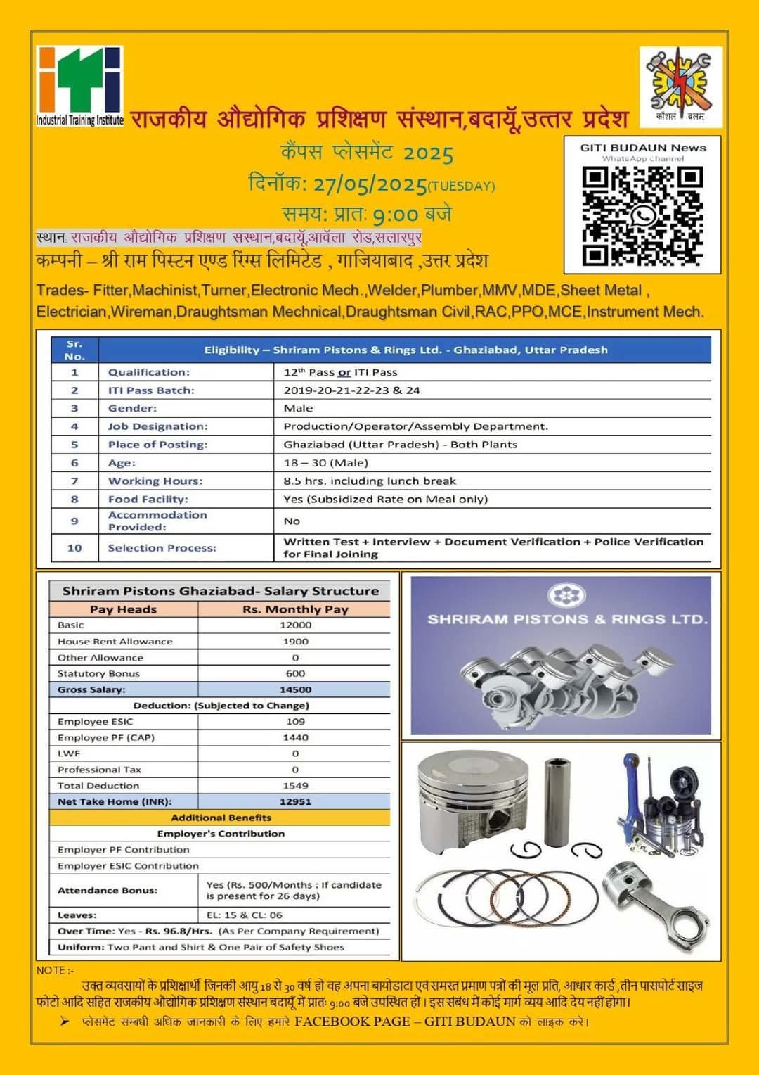 New Campus Shriram Pistons %
