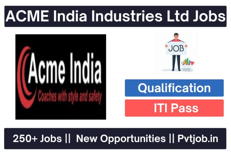ACME India Industries Ltd Recruitment 2025