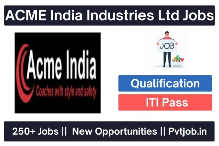ACME India Industries Ltd Recruitment 2025