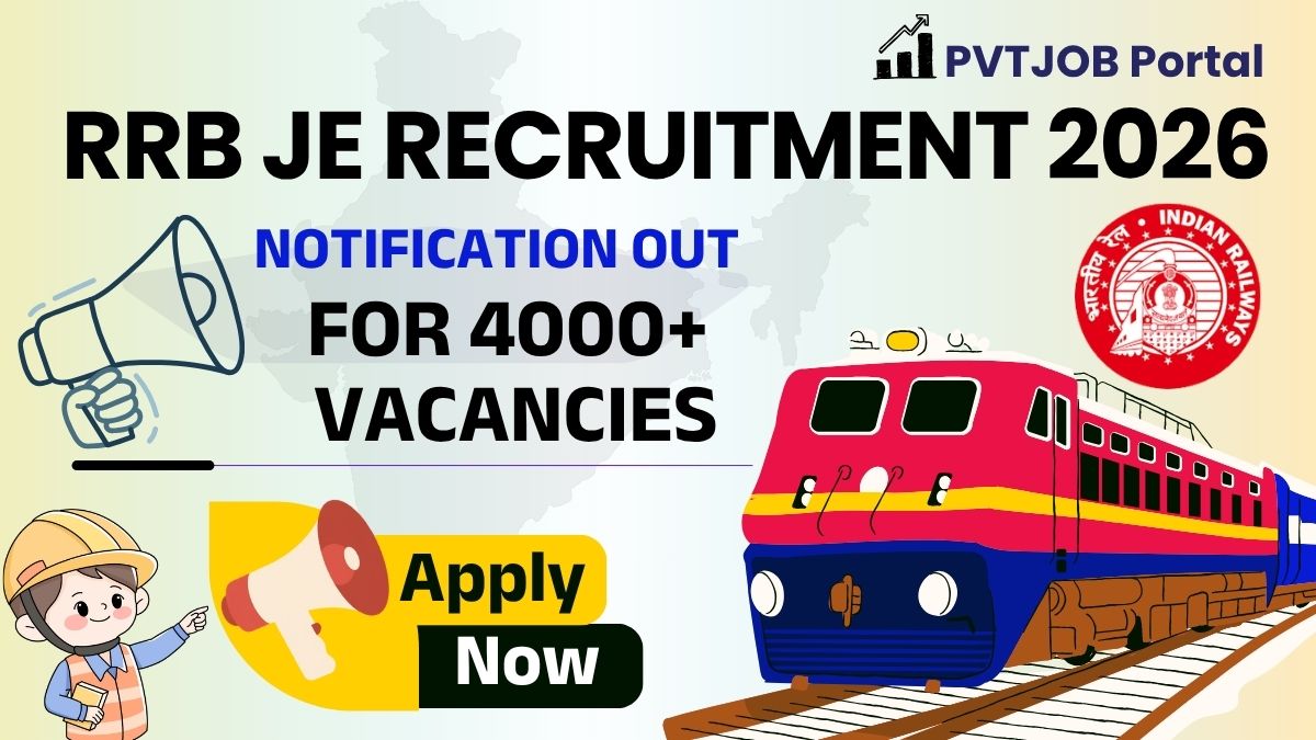 Railway RRB Junior Engineer Recruitment 2026, Apply Online for 4000+Vacancies 1 Railway RRB Junior Engineer Recruitment 2026