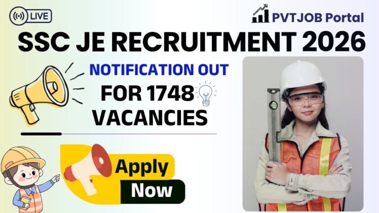 SSC Junior Engineer JE Recruitment 2026